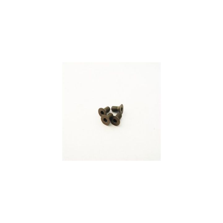 48573 HiroSeiko M3x8 Alloy 7075 Flat Head Screw [Dark-Grey]