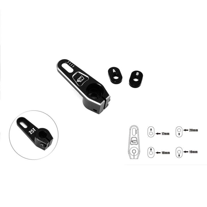 T-WORKS Adjustable 7075-T6 Alum. Clamping 25T Servo Horn +15mm