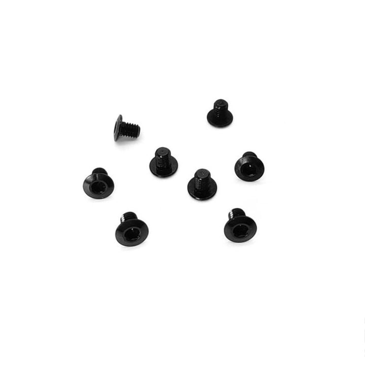 T-WORKS 7075-T6 Hex. Socket Head Low Profile Half Thread Screws ( Black ) 3mm x 4mm 8pcs.