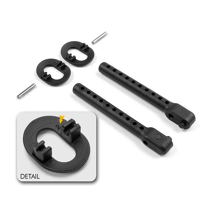 301334 Xray Rear Body Mount Set +2Mm Height Xray - 1