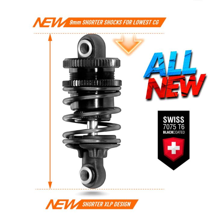 308309-K Xray Xlp Alu Shock Absorber-Set - Black (2)