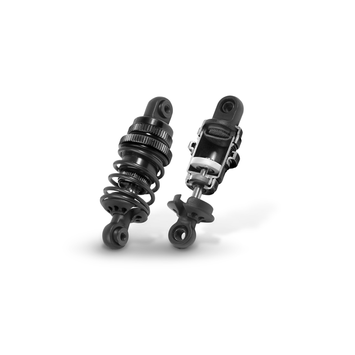 1/10 Touring Alu Shock Absorber-Set - Black (2)