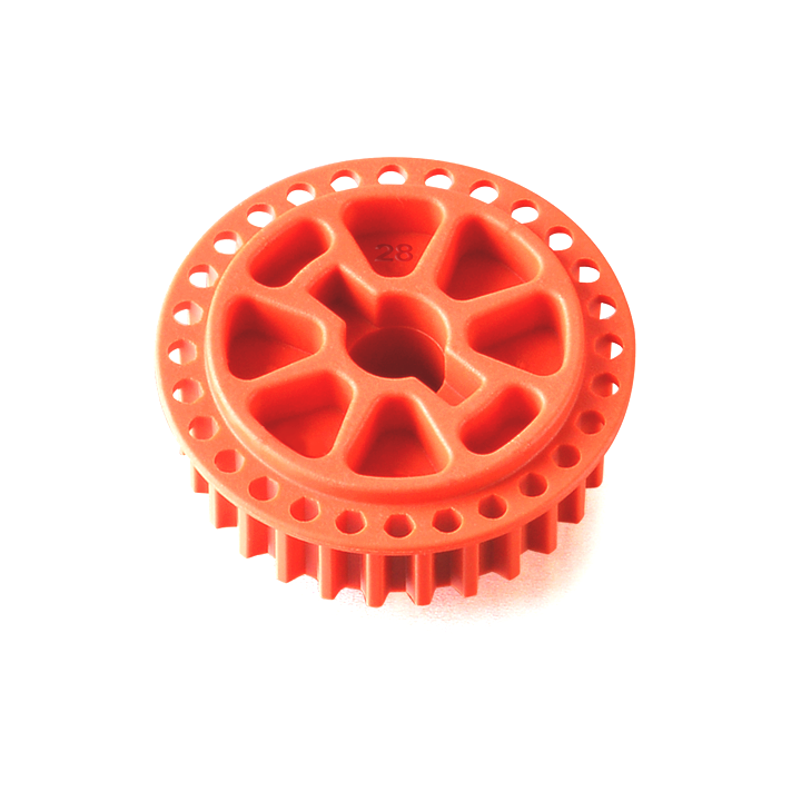 345888-O Xray Low Friction Composite Side Belt Pulley 28T - Front - Graphite