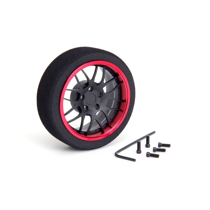 Hiro Seiko Alloy Steering MF Wheel (Y-Type) Flat Black + Red