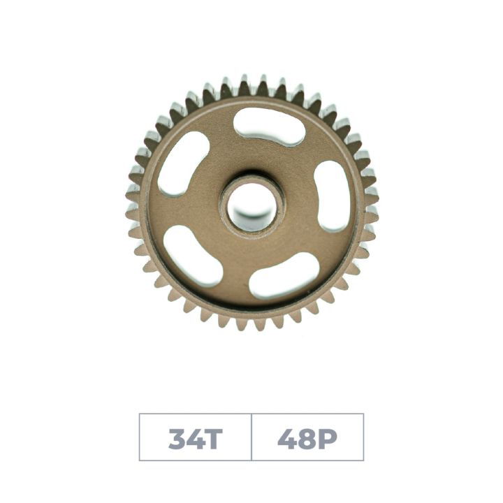 Hiro Seiko DP48-34T Hard Coated Alum. Pinion Gear (MoS2)