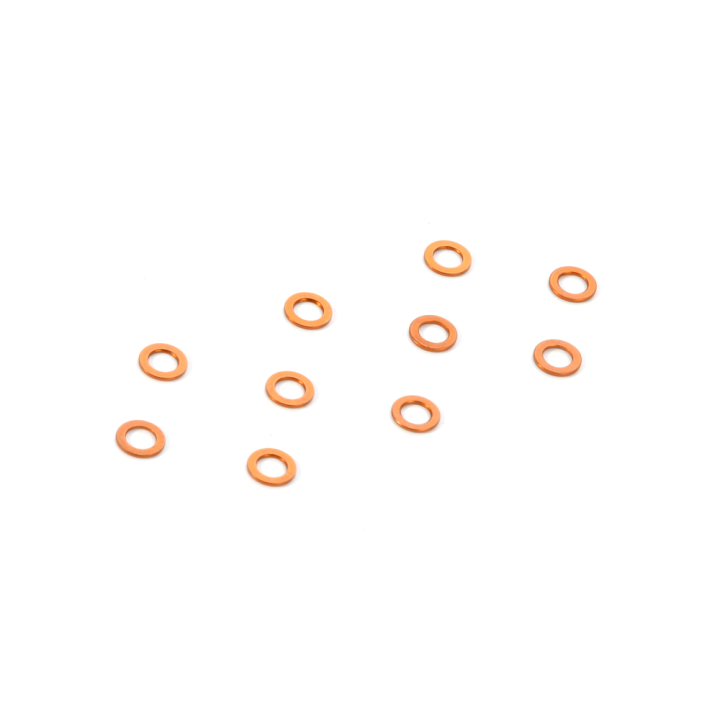 303142-O Xray 3x5x0.5mm Orange  Alu Shim (10)