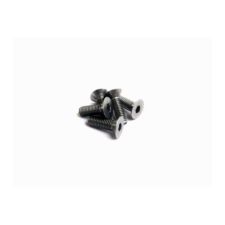 48148 HiroSeiko M3x5 Alloy Hex Socket Flat Head Screw [S-Black]