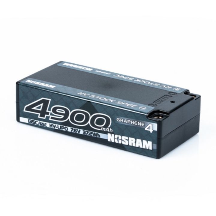 Nosram HV Stock Spec Shorty Graphene-4 4900Mah Hardcase Battery - 7.6V Lipo - 135C/65C