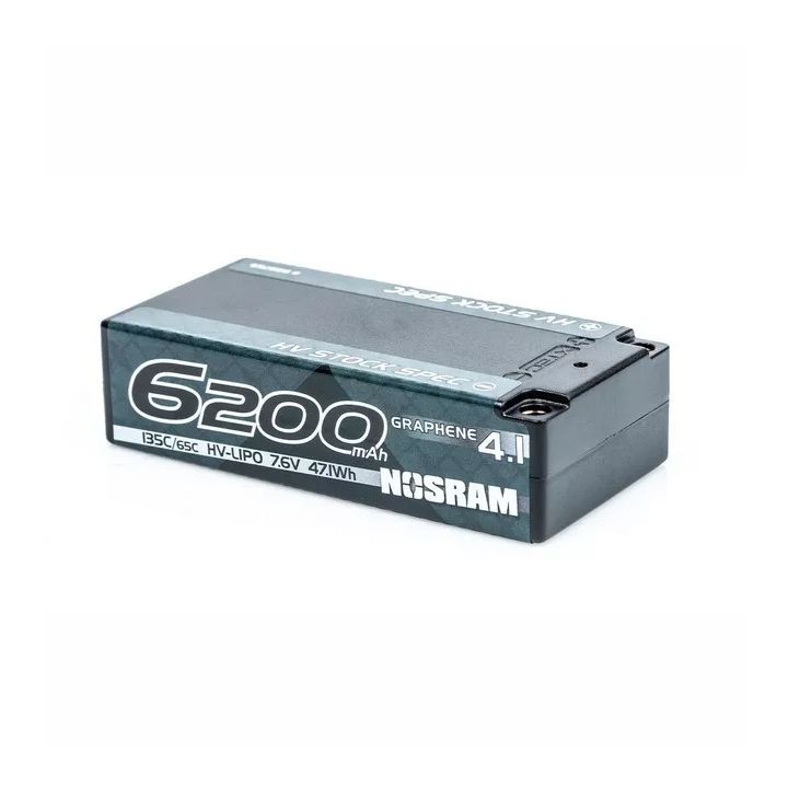 Nosram HV Stock Spec Shorty Graphene-4.1 6200mAh Hardcase - 7.6V LiPo - 130C/65C