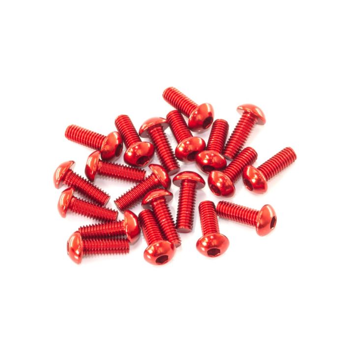 B01308-AR InfinityRC M3X8mm Alu Button Head Screw (Red/20Pcs)