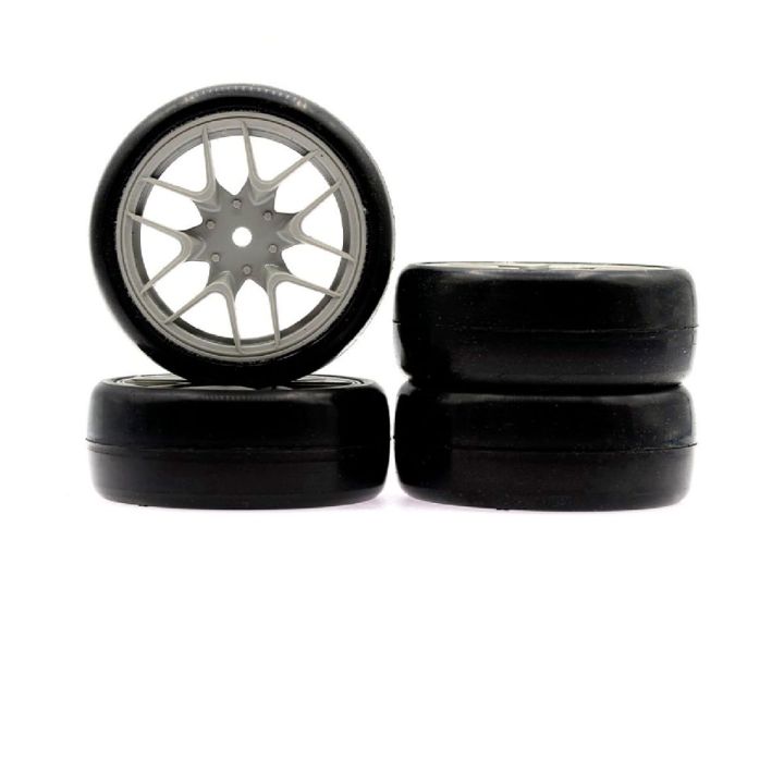 Matrix 1:10 EP 36R Rubber Tire Pre-Glued Asphalt (4) Grey Spoke Rim