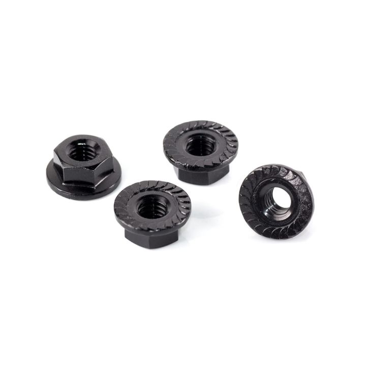 T216 InfinityRC Alu Serrate Flanged Wheel Nut M4 (Black/4Pcs)