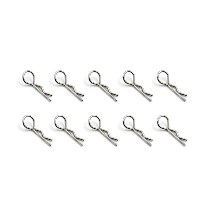 T-Works Bent Body Clips M (Silver) 10pcs