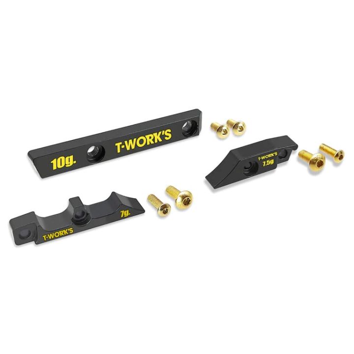 T-Works Brass Motor Mount Weights Set 7 + 7.5 + 10g ( For Awesomatix A800R )