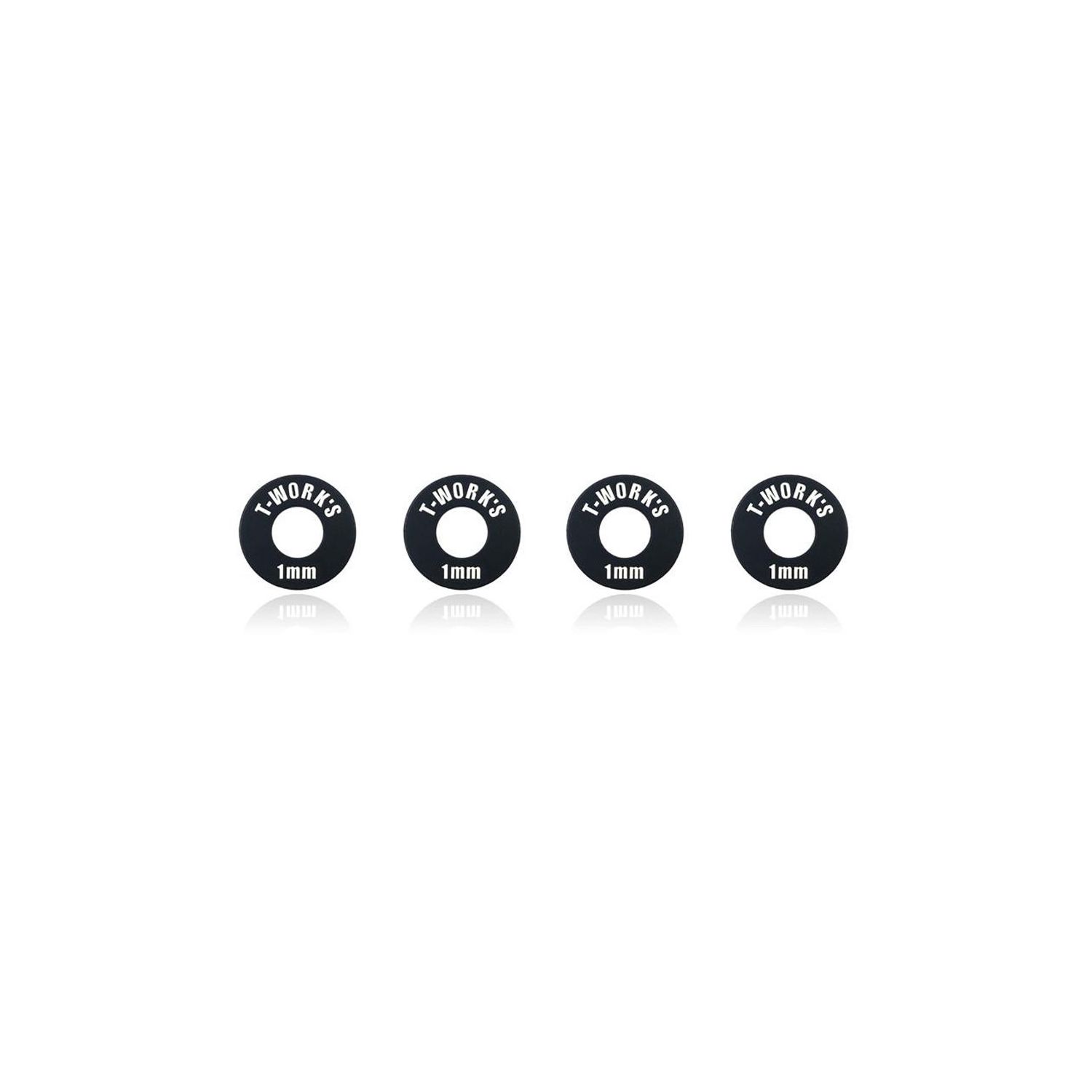 T-WORKS Aluminum 5mm Bore Wheel Shim 1mm 4 pcs. ( Black ) main product photo