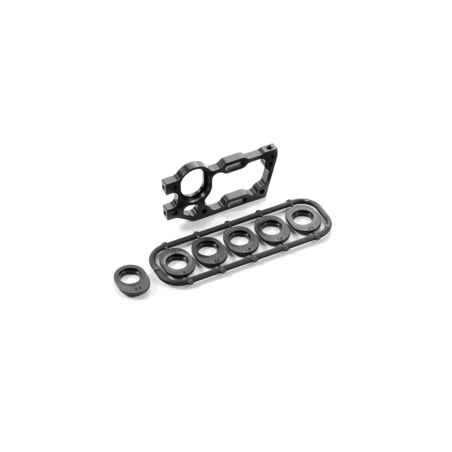 373012 Xray X1 Alu Rear Bulkhead - Motor (Right) + Ride Height Adjusters main product photo